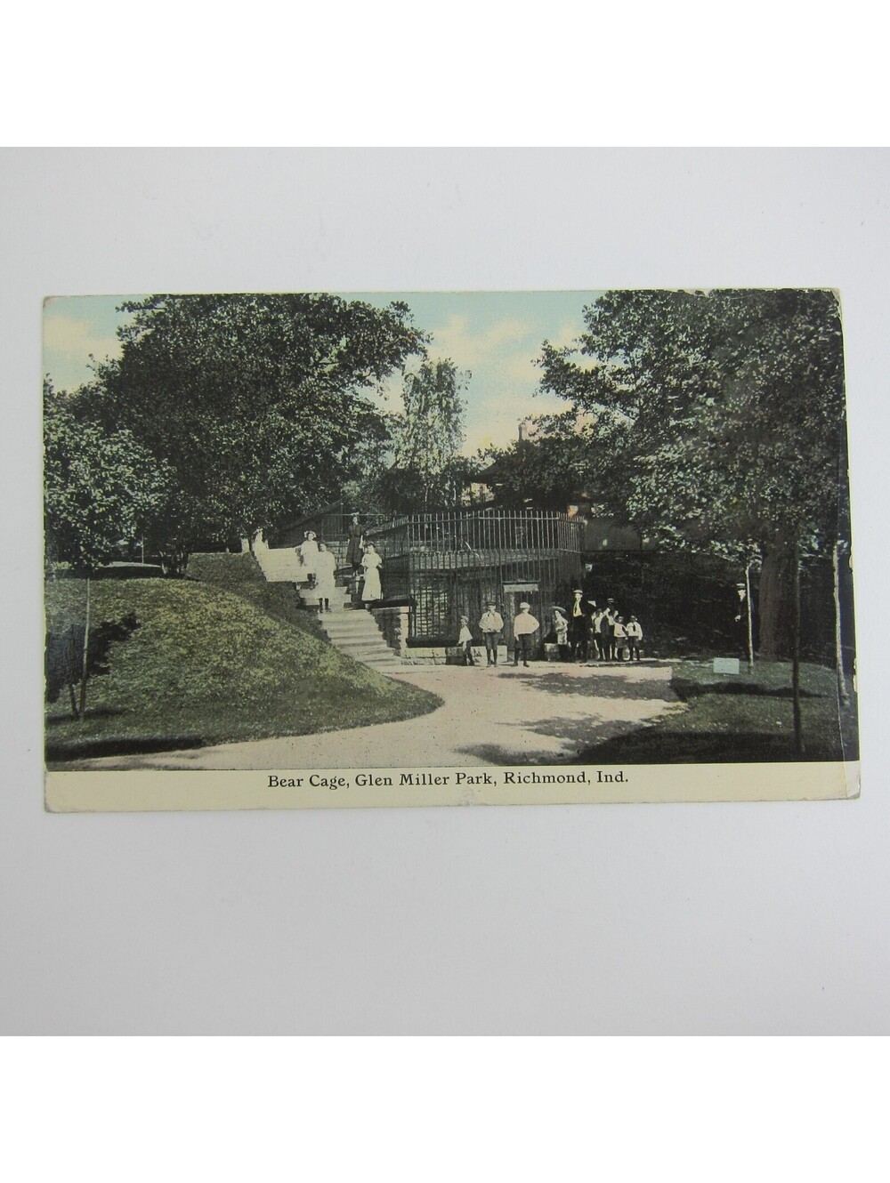 Richmond Indiana Postcard Glen Miller Park Bear Cage Antique 1911